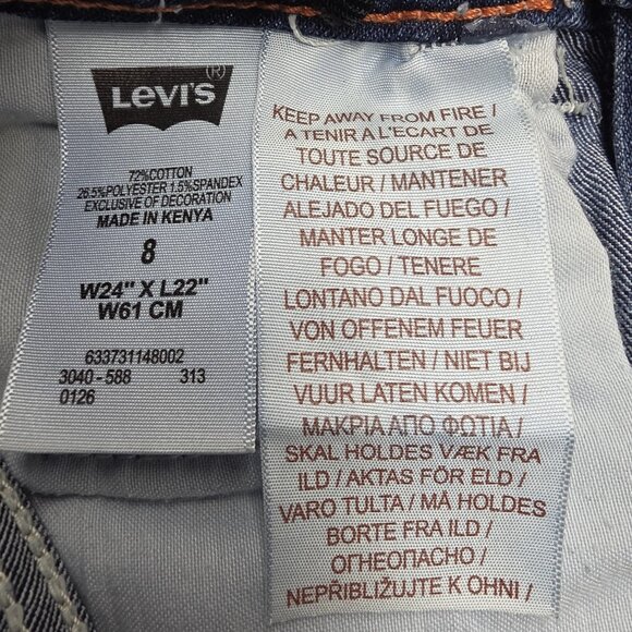 Levi's Jeans Girls 8 Blue Boot Cut Adjustable Waist Flap Pockets Stretch W24 L22 - Picture 9 of 13